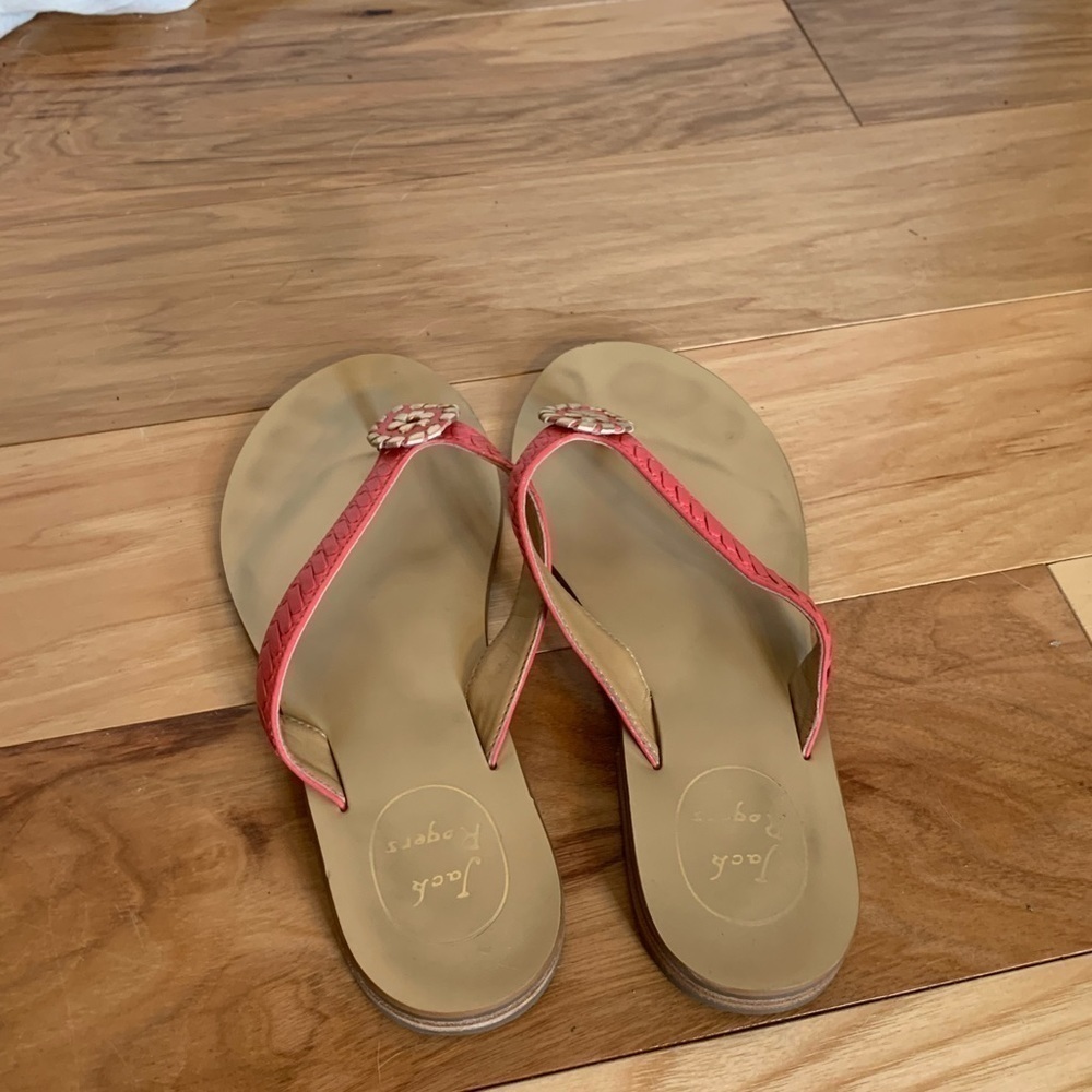 Jack Rogers pink and gold Ali sandal. Size 8 - Picture 3 of 5